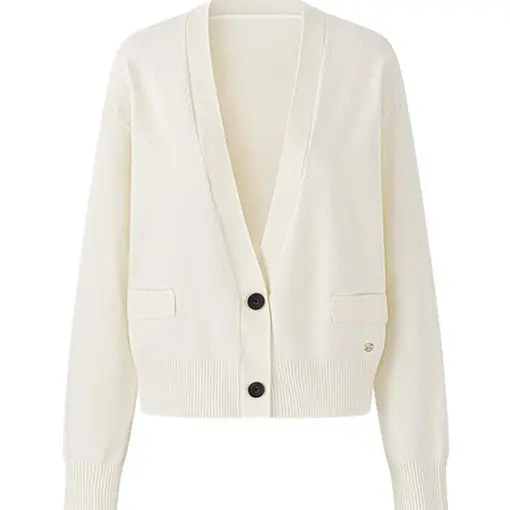 Warm Korean-Style V-Neck Two-Button Knit Cardigan