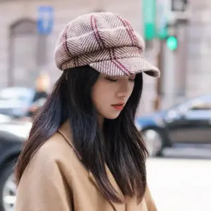 Plaid Wide-brimmed Vintage Baseball Cap