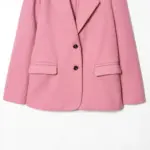 Wrinkle-Free Pink Womens Casual Blazer Long Sleeve