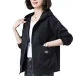 Age-Reducing Look Hooded Casual Jacket - Loose Fit