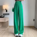 Loose Straight Casual Ice Silk Wide-leg Pants Women