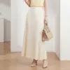 Elegant Satin Pleated Midi Skirt for Business Wear Elegant Satin Pleated Midi Skirt for Business Wear