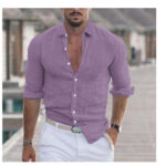 efc5d517-0850-4306-8179-bc059a62d993-1.jpg Comfortable Cotton Men’s Long Sleeve Button Shirt - Solid Colors