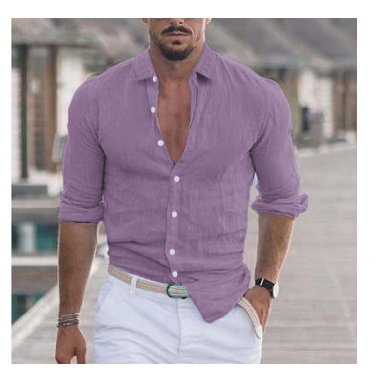 Comfortable Cotton Men’s Long Sleeve Button Shirt - Solid Colors Comfortable Cotton Men’s Long Sleeve Button Shirt - Solid Colors
