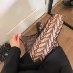 Sexy Leaf Pattern Fishing Net Socks with Lace Hollow Bottom