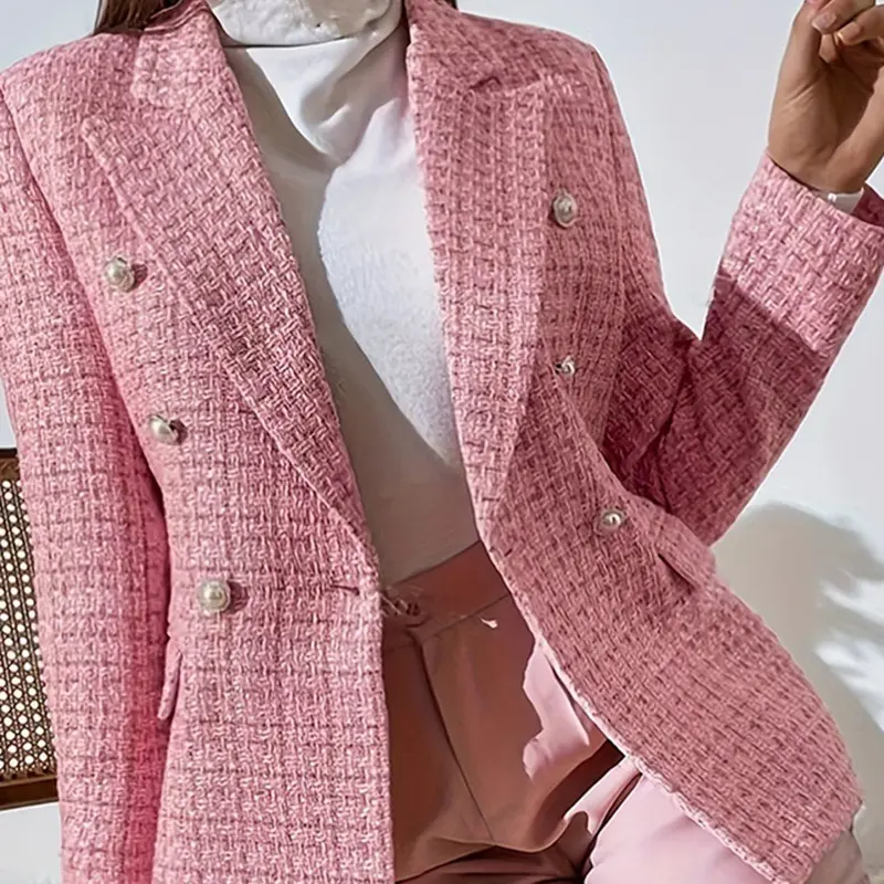 Stylish And Elegant Plaid Tailored Blazer Stylish And Elegant Plaid Tailored Blazer