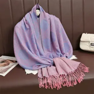 Jacquard Woven Vintage Tassel Scarf Shawl for Women - 70 x190 cm