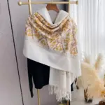 Cashew Flower Embroidered Scarf Shawl For Women