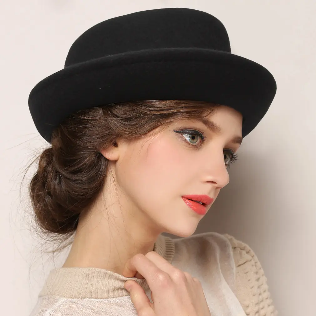 Retro Wool Top Hat for Warmth, One Size Fits All