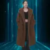 Caterpillar-style Long Coat Women's Faux Fur Jacket