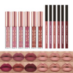 Long-Lasting Matte Lipstick & Lip Liner Set, 12 Pcs, 12 H