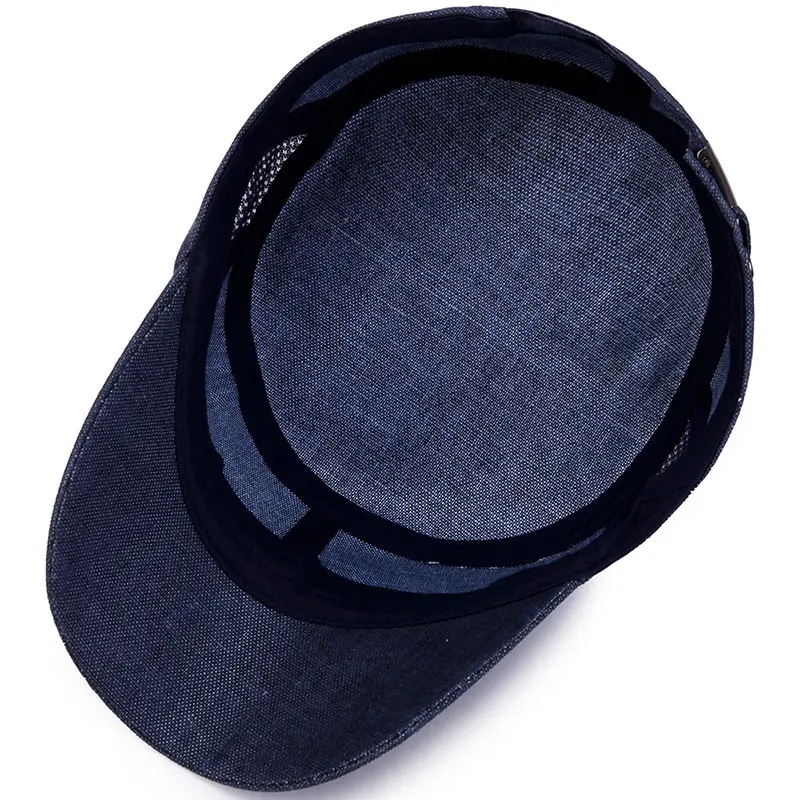 SpringSummer Linen Mesh Breathable Flat-Crown Cap