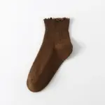 Womens Cute Pleated Ankle Socks Lightweight Cotton Socks
