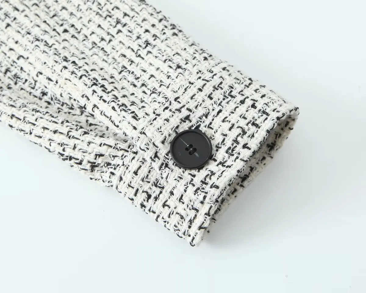 Textured Tweed Patch-Pocket Blazer for Women - Long Sleeve Textured Tweed Patch-Pocket Blazer for Women - Long Sleeve
