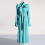 Three-dimensional Flower Decoration Long Dress Women