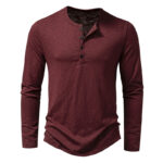 Flexible Men’s Long Sleeve T-Shirt Pullover Solid Color - Spandex