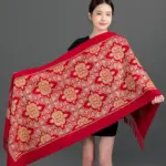 Crown Embroidered Korean Style Scarf, 200 cm Long for Warm Layering