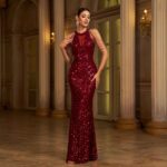 f3e5bba7-0976-4773-9f66-3e93d043d5a7.jpg Wine Red Sequin Fishtail Sheath Evening Dress with Sleeves