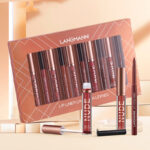 Long-Lasting Matte Lipstick & Lip Liner Set, 12 Pcs, 12 H