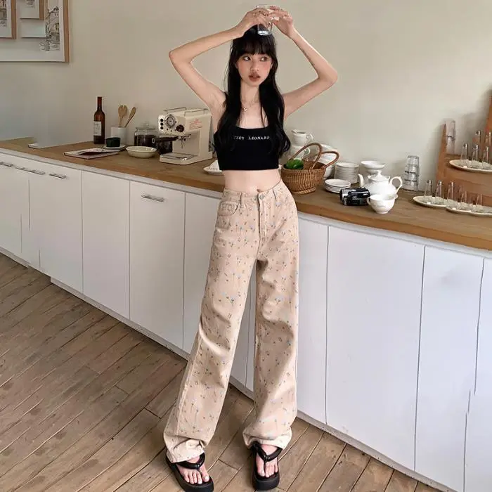 Retro Loose Wide-leg Pants Straight Jeans For Women Retro Loose Wide-leg Pants Straight Jeans For Women