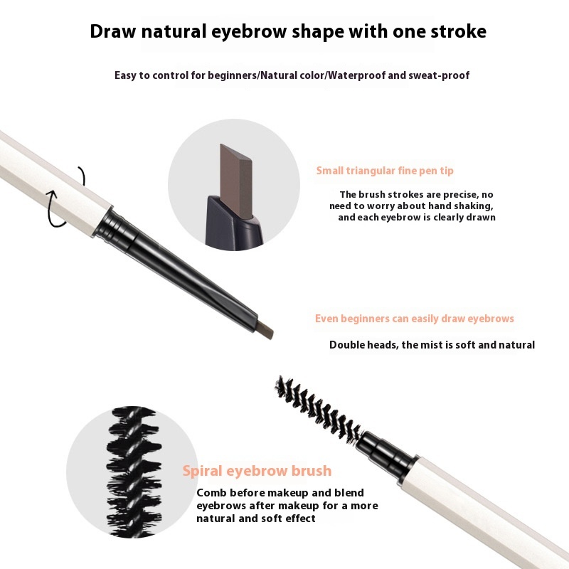 Long-Lasting Black 3-Piece Eyebrow Set with Gel Cream