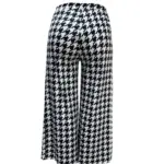 Casual Houndstooth Wide-leg Pants For Women