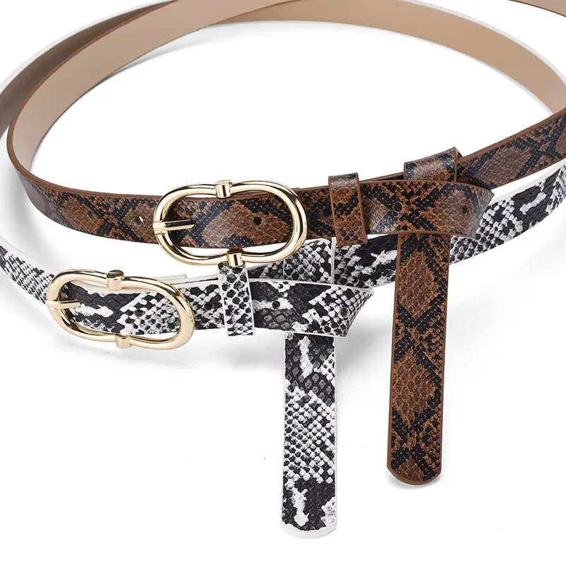 Simple And Versatile Snake Print Leather Belt For Women Simple And Versatile Snake Print Leather Belt For Women