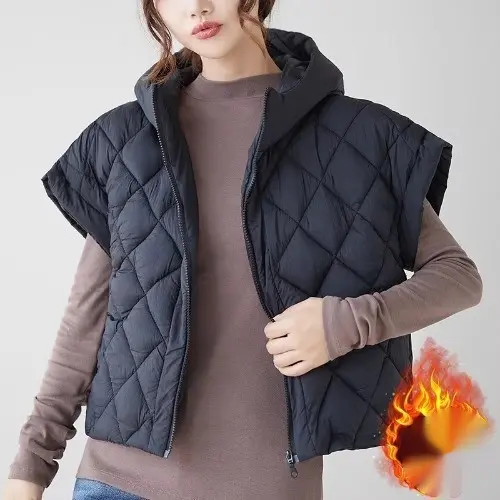 Women's Vest With Fly Sleeves And Hoodie Trendy Coat Women's Vest With Fly Sleeves And Hoodie Trendy Coat