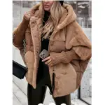 Warm Patchwork Cotton Padded Jacket for Women - Loose Fit