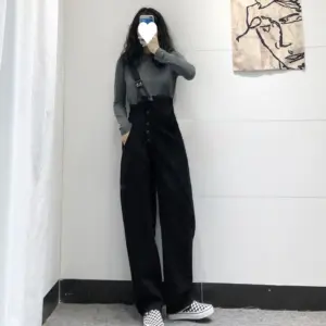 Youth-Boosting Wide-Leg Slip Pants, Full-Length Cotton