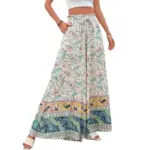 Bohemian Multicolor Printed Maxi Dress for Women, Loose Waist