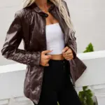 f7975c52-58a7-4755-9983-4bc1e3afc0bf.webp Stand-up Collar Zipper Long-sleeved Solid Color Women's Leather Jacket