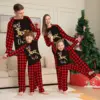 Deer Printed Black Halloween Family Pajamas Set for All
