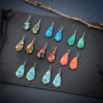 Triangular Rhombus-shaped Floral Earrings For Women