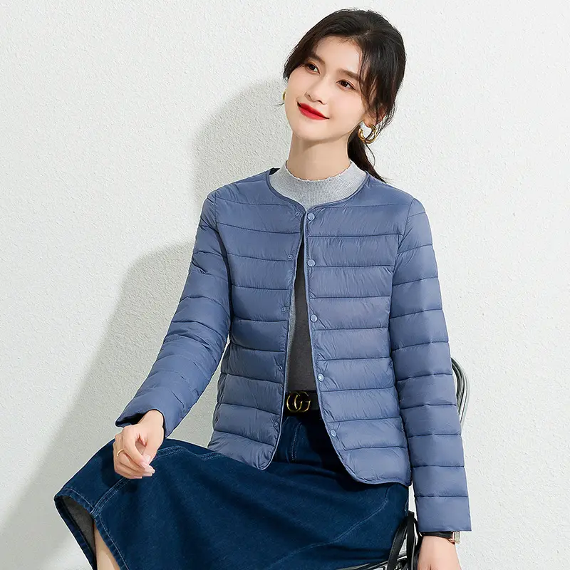Lightweight Women’s Short Crewneck Cotton Liner Jacket