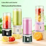 Multifunctional Rechargeable Electric USB Juicer Cup Double Cup Handheld Mixer Cup 500 ML Blending Juice Cup Outdoor