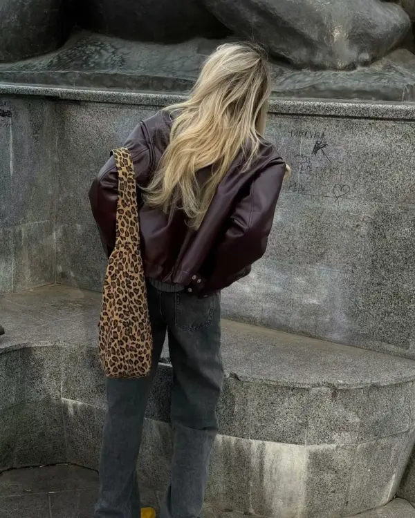 Solid Color Square Collar Leather Jacket Coat Solid Color Square Collar Leather Jacket Coat