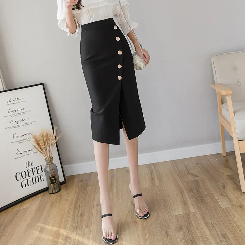 Bodycon Korean-Style Professional Skirt - Mid-Length