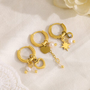 Simple Classic Heart-Shaped Star Earrings For Women