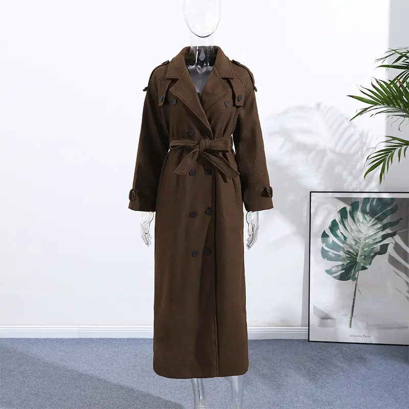 Everyday Warm Wool-Blend Long Coat for Women with Buttons Everyday Warm Wool-Blend Long Coat for Women with Buttons