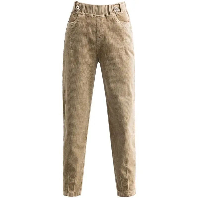 Flattering Striped Tapered Women’s Corduroy Pants with Fleece Lining