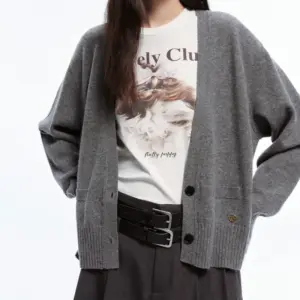 Warm Korean-Style V-Neck Two-Button Knit Cardigan