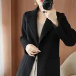 Everyday Warm Mid-Length Wool-Blend Coat with Petal Sleeves