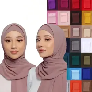 Sheer Chiffon Scarf & Base Cap Set for Middle Eastern Veil