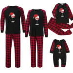 Plaid Stitching Printing Christmas Homewear Parent-child Suit M3