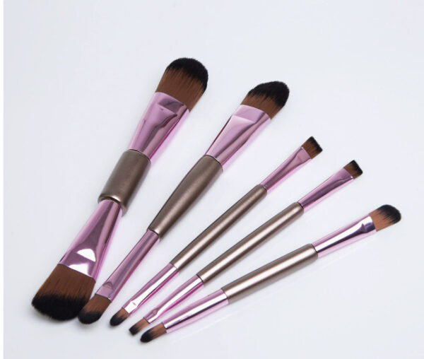5-Pack Double-Ended Makeup Brushes for Liquid BB Cream, Eyeshadow