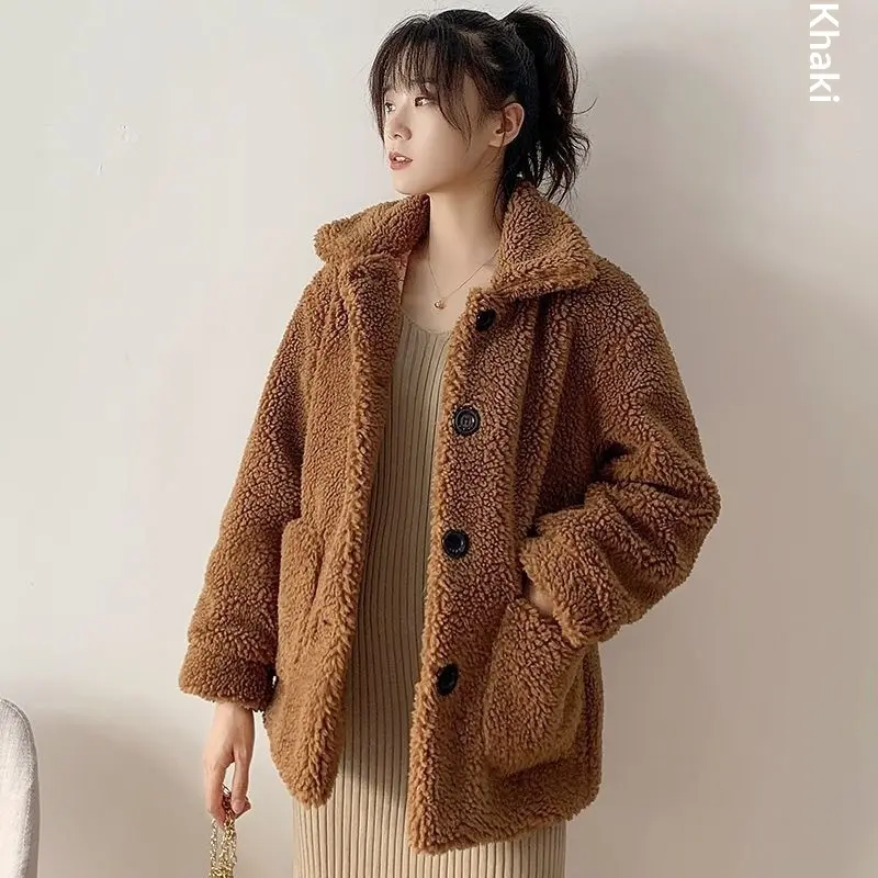 Warm Lambswool Short Coat for Women - Ultra-Short 40 cm