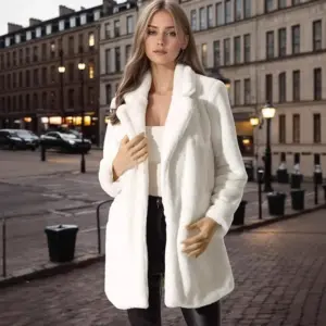 Women's Imitation Otter Rabbit Fur Grass Medium Long Suit Collar Coat