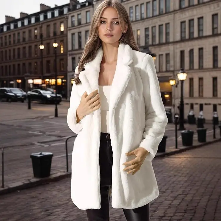 Women's Imitation Otter Rabbit Fur Grass Medium Long Suit Collar Coat Women's Imitation Otter Rabbit Fur Grass Medium Long Suit Collar Coat