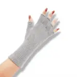 Warm Ribbed Half Finger Acrylic Thermal Gloves, Long Sleeve